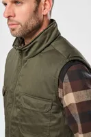 Vestă unisex Designed To Work Padded Multi-pocket Polycotton Vest personalizată, pe model