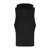 Hanorac bărbați Just Cool Urban Sleeveess Muscle personalizat, negru