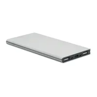 Power bank 8000 mAh personalizat, argint mat