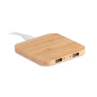 Încărcător wireless din bambus personalizat