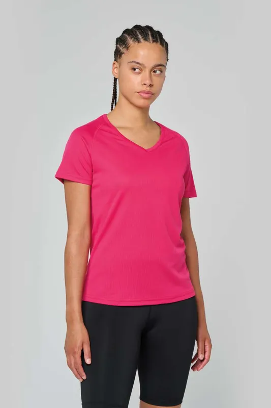 Tricou damă Proact V-neck Short-sleeved Sports personalizat, pe model