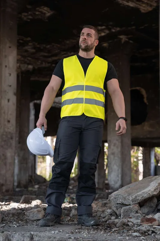 Vestă unisex Korntex Basic Safety Vest For Print Karlsruhe 2 Velcro personalizată, pe model