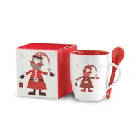 Cană cu linguriță 250 ml personalizată, vedere spate