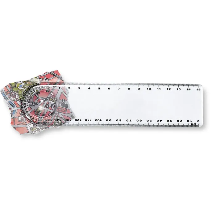 Riglă cu lupă de 15 cm, plastic