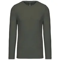 Tricou cu mânecă lungă bărbați Kariban Crew Neck personalizat, verde
