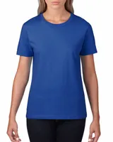Tricou damă Gildan Premium Cotton® personalizat, albastru