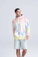 Hanorac unisex Just Hoods Tie-dye personalizat, pe model