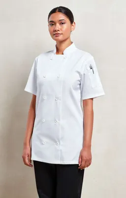 Jachetă damă Premier Short Sleeve Chef S personalizată