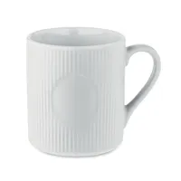 Cană ceramică mată cu nervuri 3 personalizată, alb