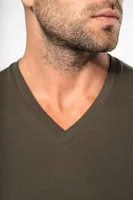 Tricou cu mânecă lungă bărbați Kariban V-neck personalizat, pe model