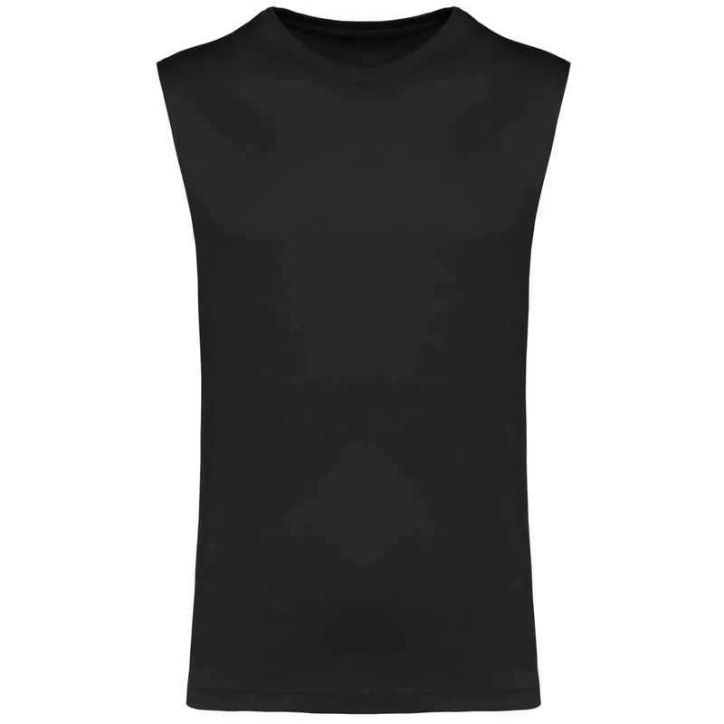 Tricou bărbați Kariban Eco-friendly Sleeveless personalizat, negru