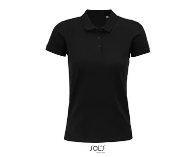 Tricou polo damă SOL'S Planet personalizat, negru