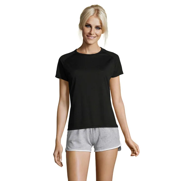 SPORTY WOMEN T-SHIRT  140g personalizat, black
