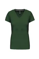 Tricou damă Kariban Short-sleeved V-neck personalizat, verde