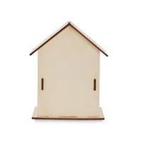 DIY kit casă de păsări din lemn personalizat, vedere spate