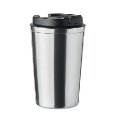 Pahar cu perete dublu 350 ml personalizat, argint mat