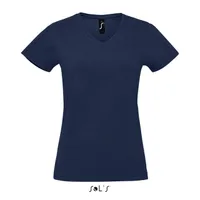 Tricou damă SOL'S Imperial V V-neck personalizat, albastru