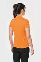 Tricou polo damă Designed To Work Short-sleeved personalizat, pe model