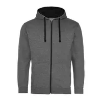 Bluză unisex Just Hoods Varsity Zoodie personalizată, gri