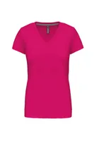 Tricou damă Kariban Short-sleeved V-neck personalizat, roz