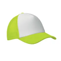 Șapcă trucker cu 5 panele personalizată, alb/galben neon