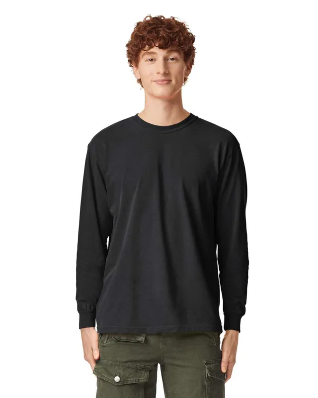 Tricou cu mânecă lungă unisex Comfort Colors Heavy Weight Adult personalizat, negru