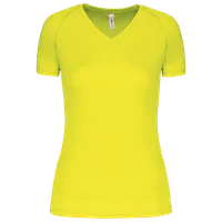 Tricou damă Proact V-neck Short-sleeved Sports personalizat, galben