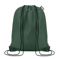 Sac cu cordon 190T RPET personalizat, verde închis