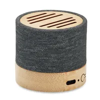 Boxă wireless RPET bambus personalizată, vedere detaliu