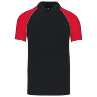 Tricou polo bărbați Kariban Baseball Short-sleeved personalizat, negru