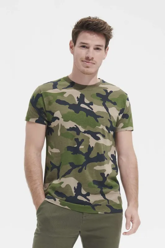 Tricou bărbați SOL'S Camo Round Collar
