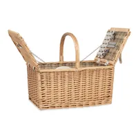 Coș picnic răchită 4 persoane personalizat, vedere detaliu
