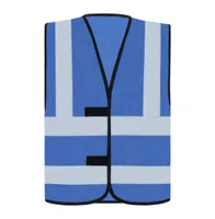 Vestă unisex Korntex Safety Functional Vest Hannover Four Reflective Stripes personalizată, albastru