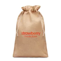Săculeț cadouri de iută 30x47 cm personalizat, vedere zona de personalizare