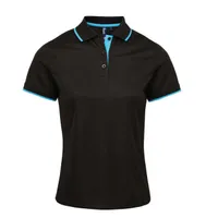 Tricou polo damă Premier Contrast Coolchecker® personalizat, negru