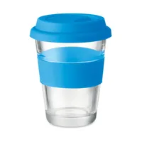 Pahar din sticlă de 350 ml personalizat, albastru