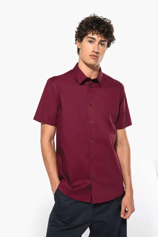 Cămașă bărbați Kariban Short-sleeved Cotton/elastane