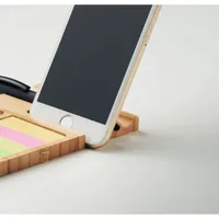 Suport telefon din bambus personalizat, vedere detaliu