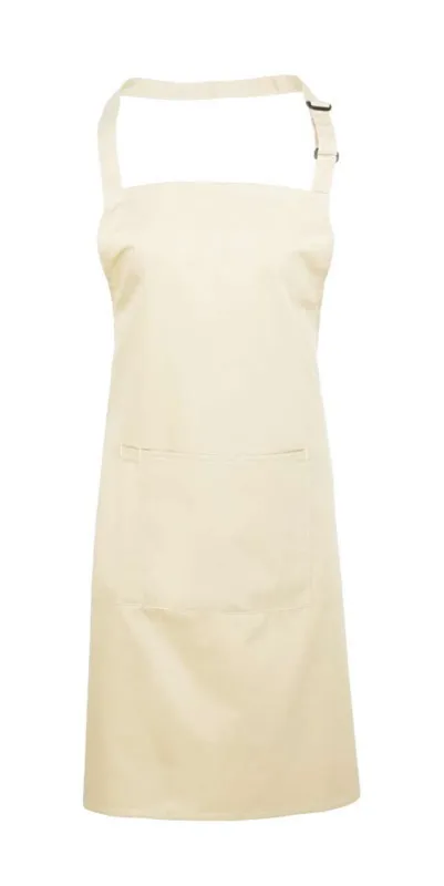 Șorț Premier Colours Collection Bib With Pocket personalizat, natural