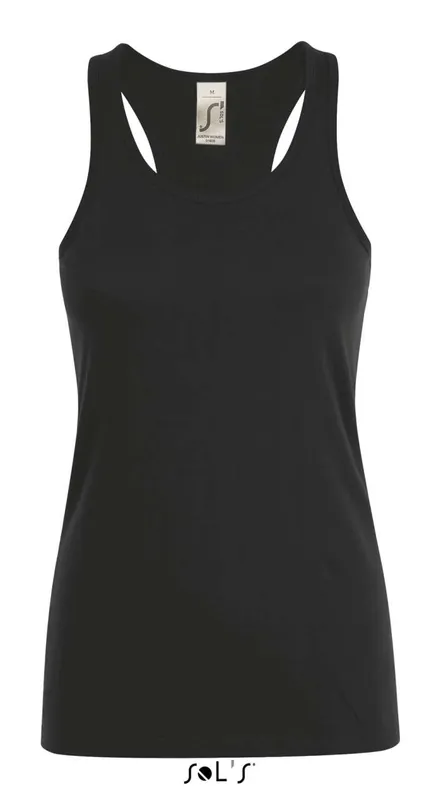 Tricou damă SOL'S Justin Racerback Tank Top personalizat, negru