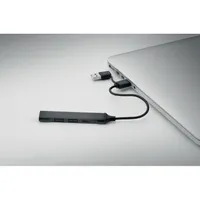 USB 4 porturi hub 19 cm personalizat, vedere detaliu