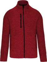 Jachetă bărbați Kariban Full Zip Heather personalizată, roșu