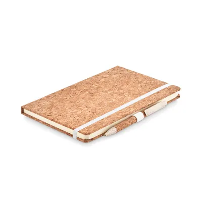 Set agendă A5 și pix din plută personalizat