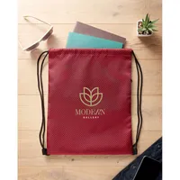 Rucsac cu șnur din RPET 420D personalizat, vedere zona de personalizare