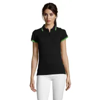 PASADENA polo femei 200g personalizată, black/lime