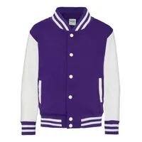 Jachetă copii Just Hoods Varsity personalizată, violet