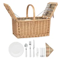 Coș picnic răchită 4 persoane personalizat