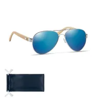 Ochelari de soare din bambus personalizat, albastru