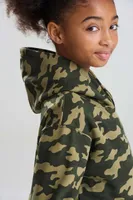 Hanorac copii Just Hoods Camo personalizat, pe model
