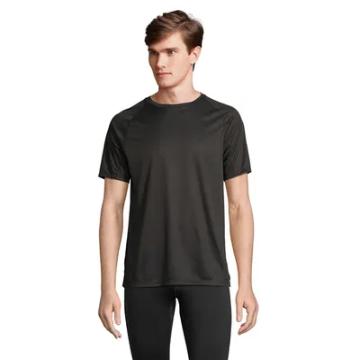Tricou unisex Sol's Vortex Raglan personalizat, black